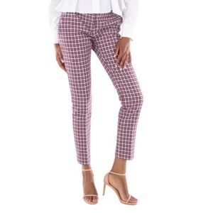 Burberry Pink Plaid Slim Cropped Pants